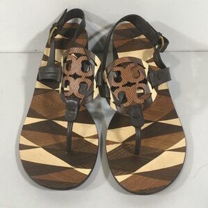 Tory Burch Brown and Tan Sandals